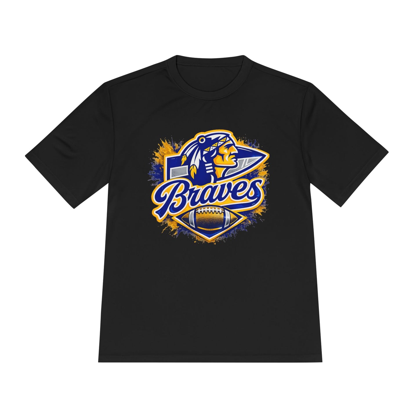 Braves Football Team Tee — Vintage Mascot Logo Moisture-Wicking Shirt