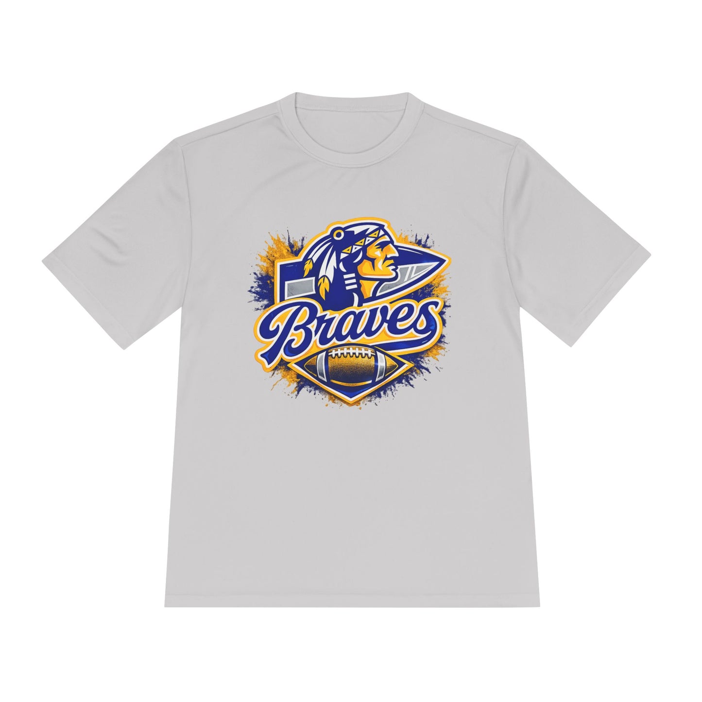 Braves Football Team Tee — Vintage Mascot Logo Moisture-Wicking Shirt
