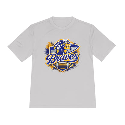 Braves Football Team Tee — Vintage Mascot Logo Moisture-Wicking Shirt