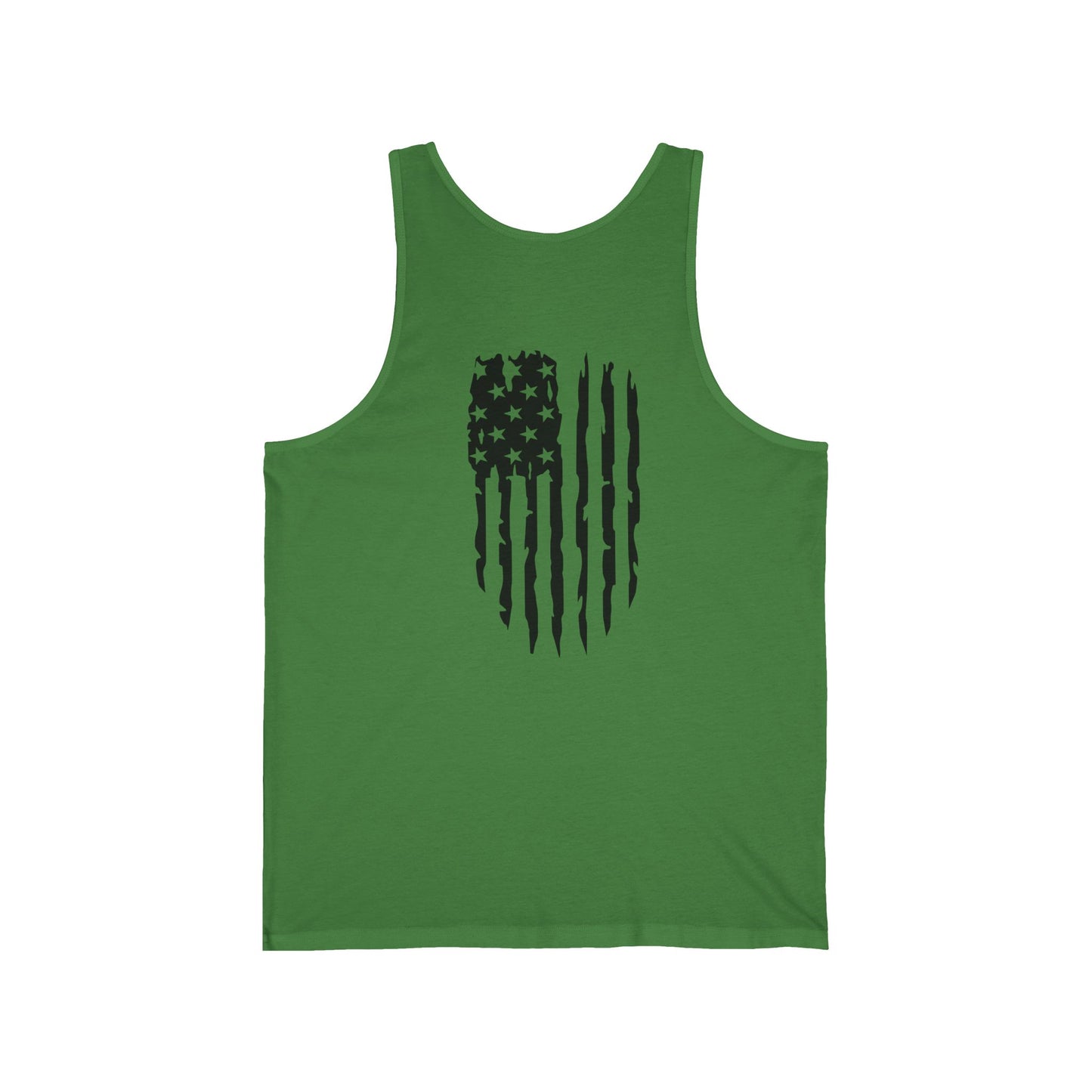 American Flag Skull Tank Top — Distressed Patriotic USA Sleeveless Tee