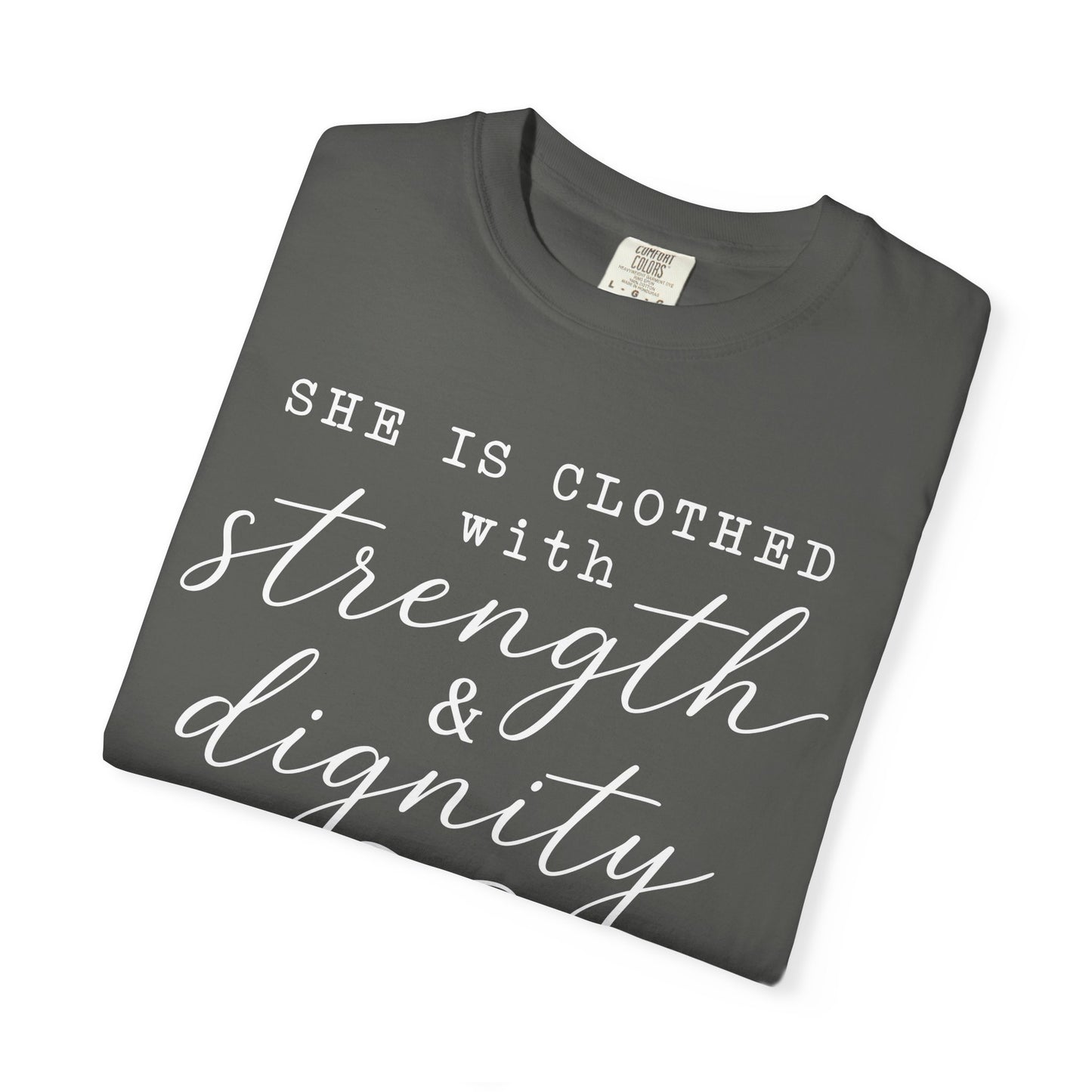 Clothed with Strength and Dignity - White Writing