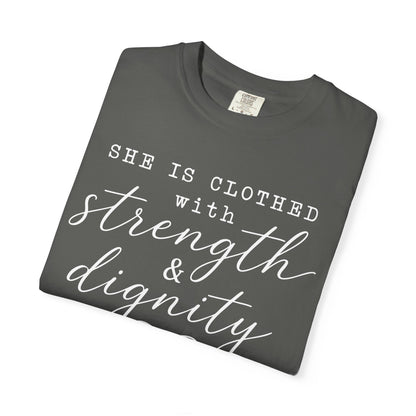 Clothed with Strength and Dignity - White Writing