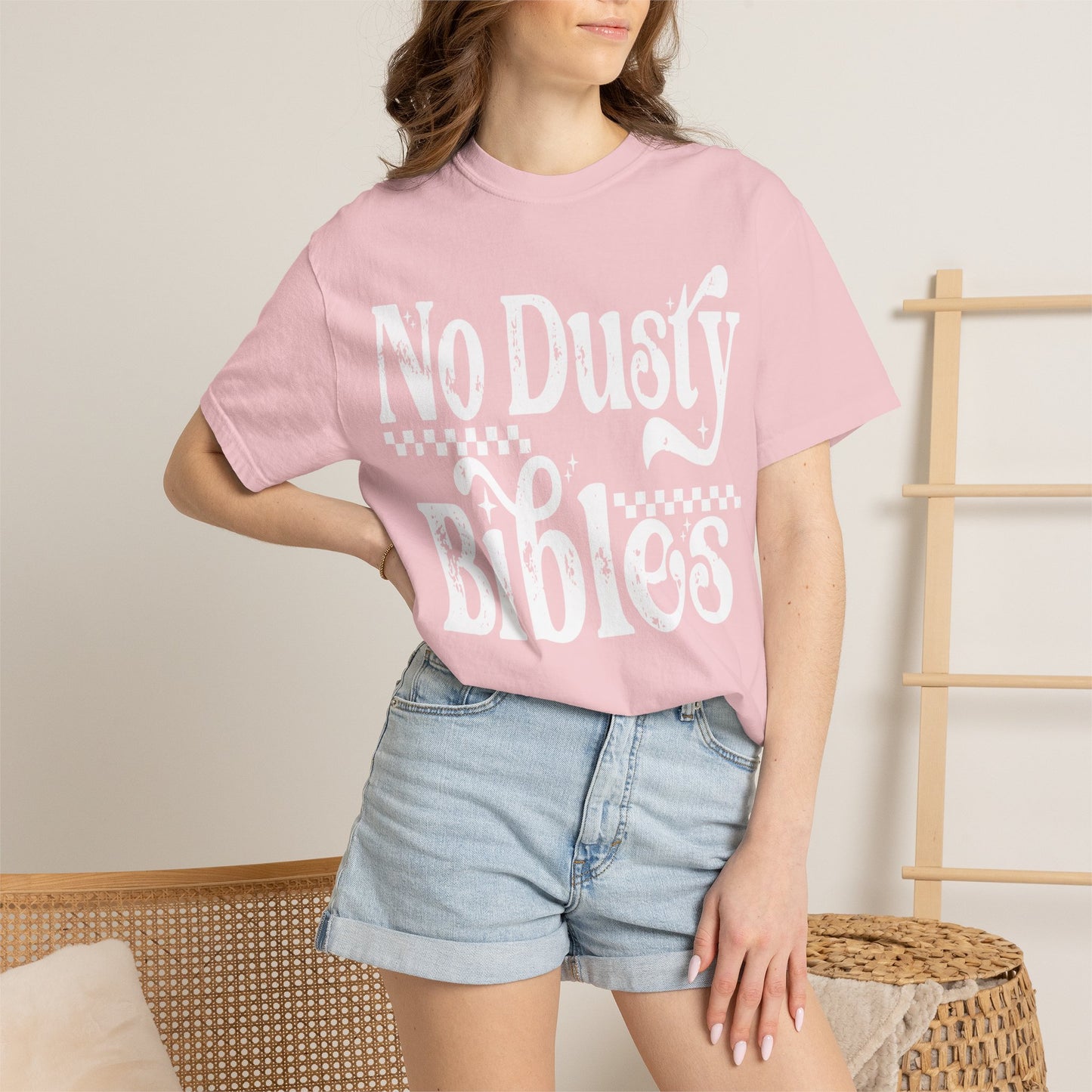 No Dusty Bibles Tee- White Writing