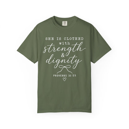 Clothed with Strength and Dignity - White Writing