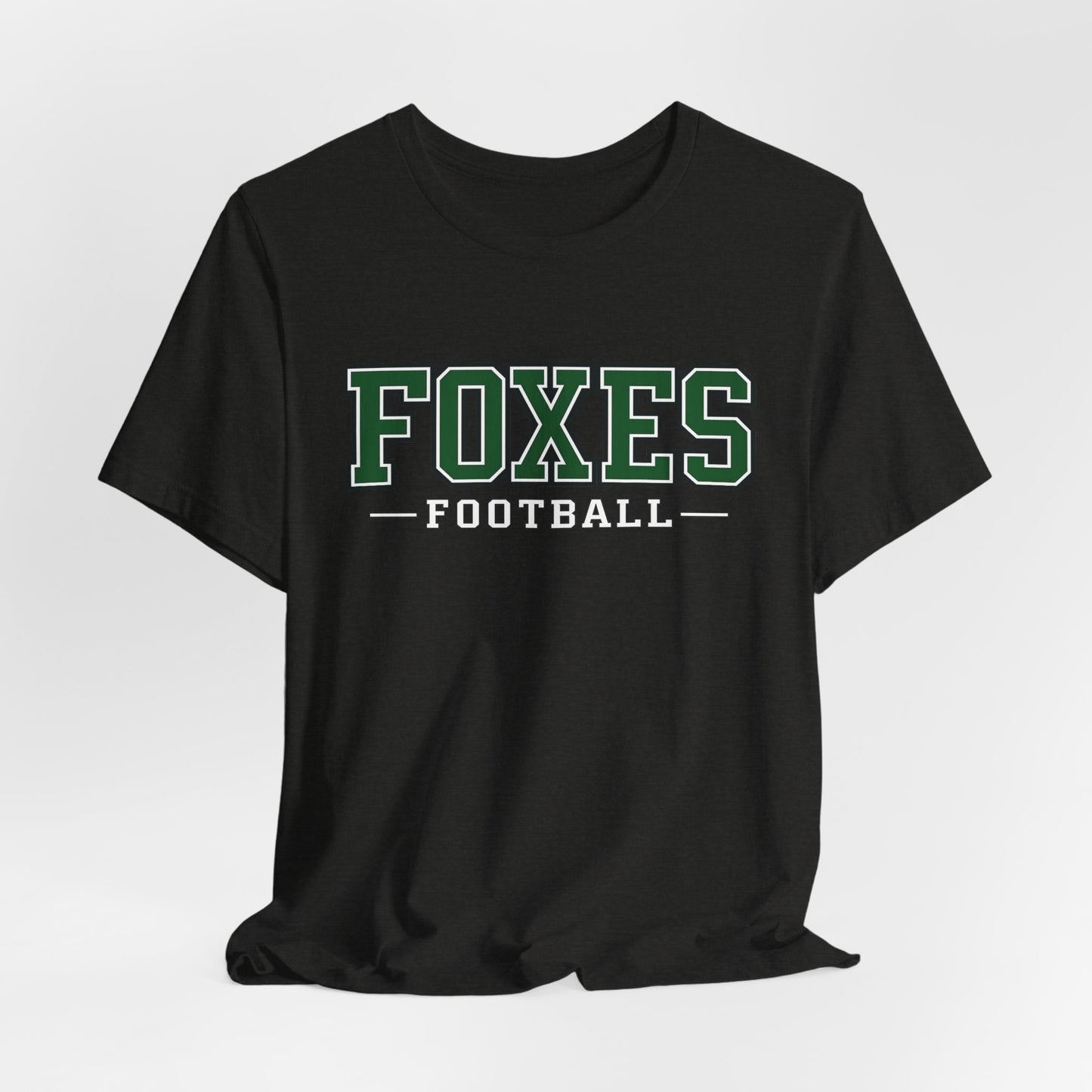 Foxes Football Tee — Green Collegiate Team Shirt