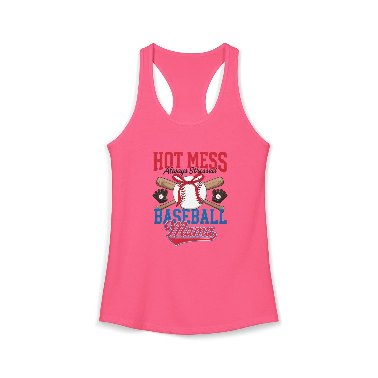 Hot Mess Baseball Mom Racerback Tank