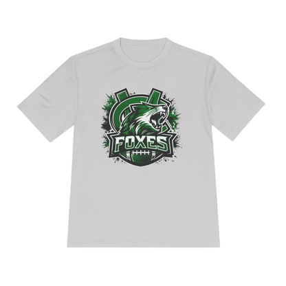 Foxes Sports Logo Tee — Green Grunge Football Team Shirt