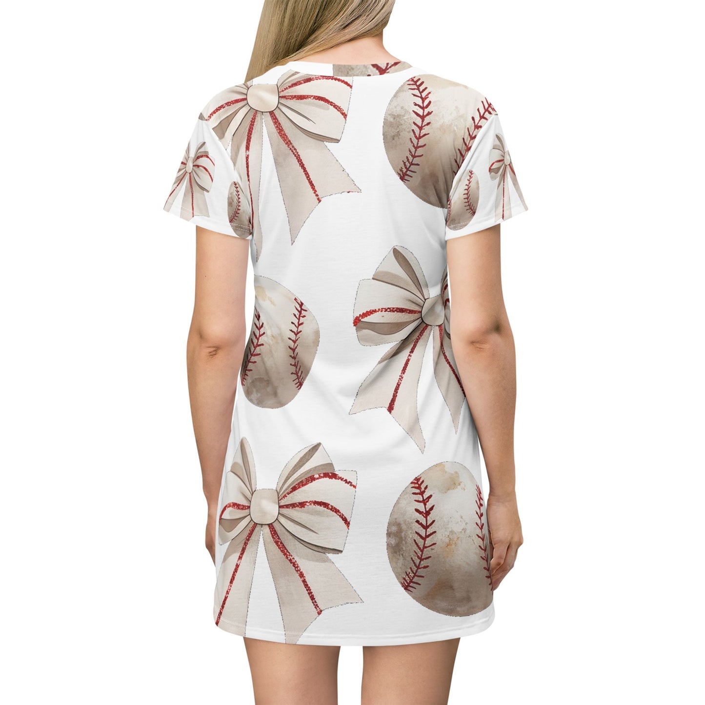 Baseball Bow T-Shirt Dress