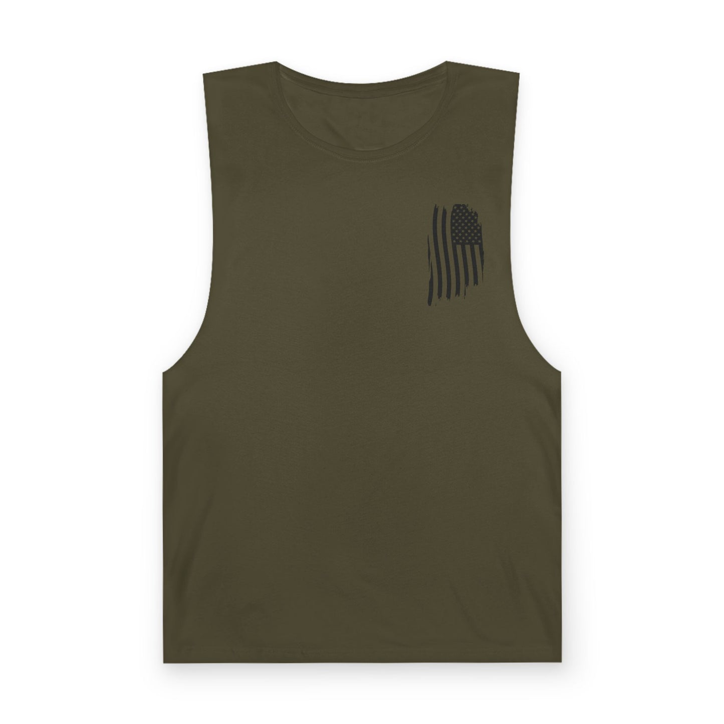 American Flag Pocket Tank Top — Minimal Patriotic Muscle Tee