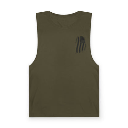 American Flag Pocket Tank Top — Minimal Patriotic Muscle Tee