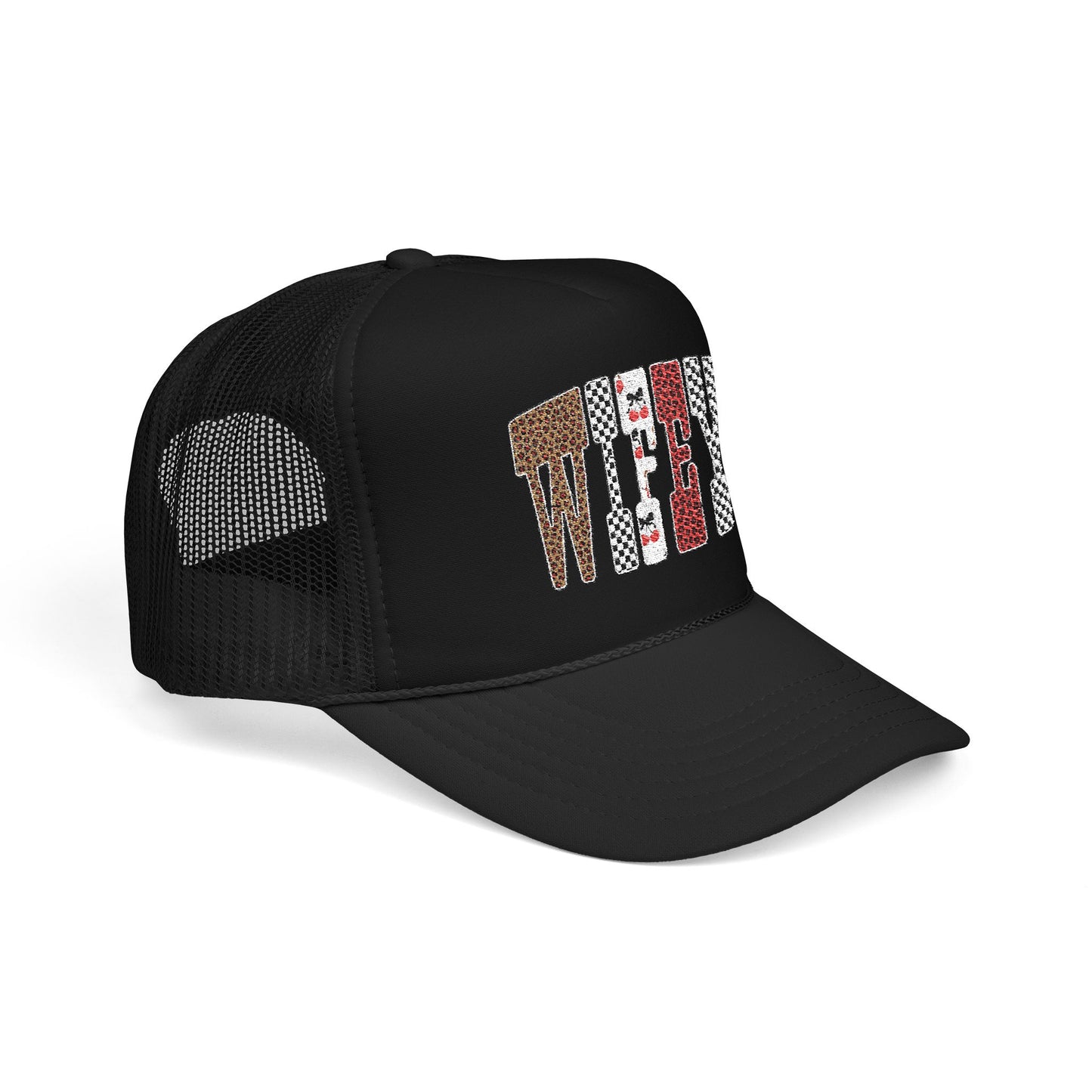 Wifey Sequin Patch Trucker Hat — Glam Mesh Foam Cap for Bride & Bachelorette