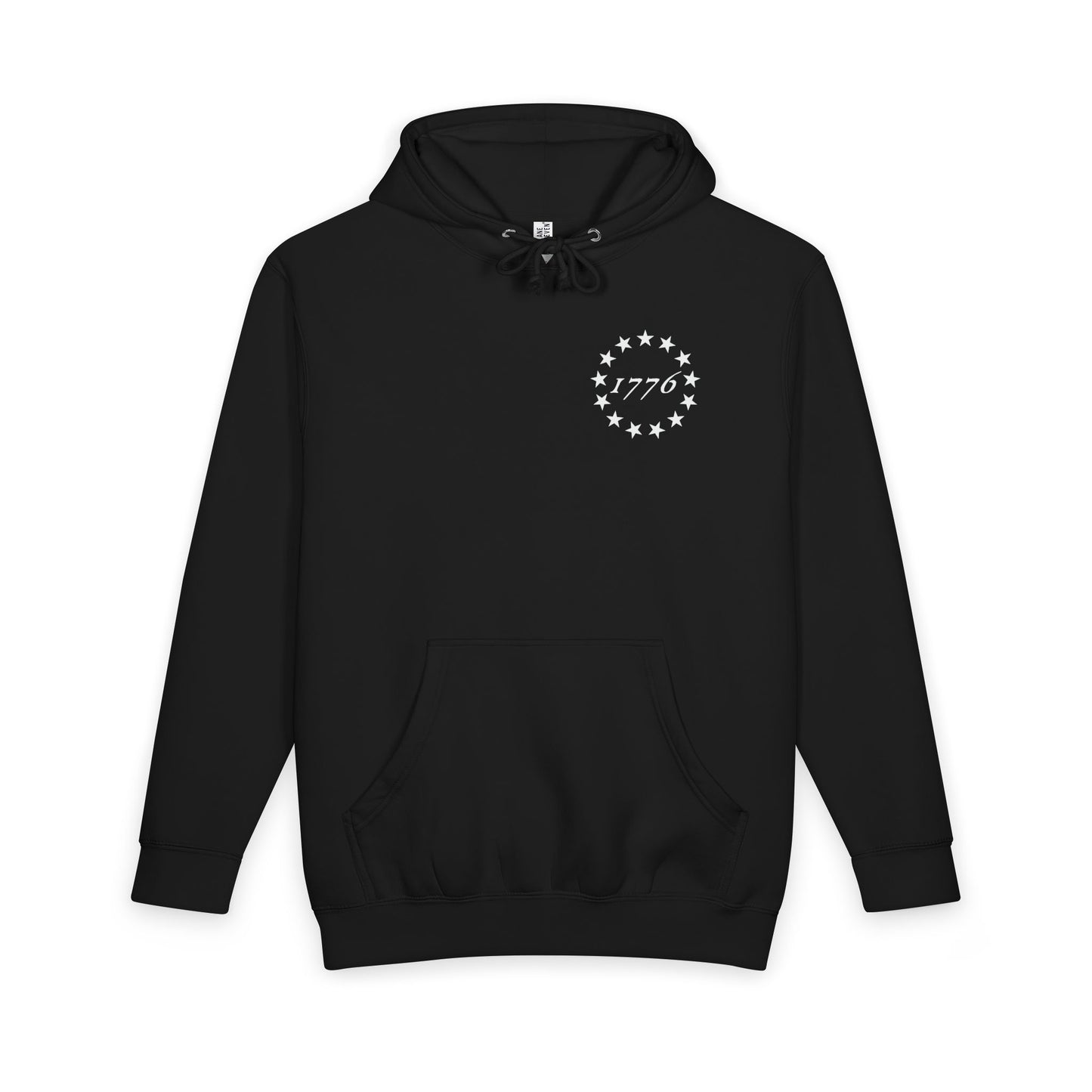 American Flag Hoodie with '1776' Stars — Vintage Patriotic Pullover