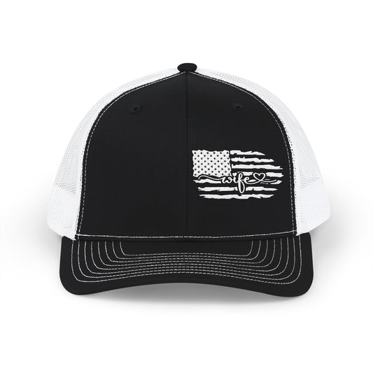 Distressed Flag Trucker Cap — Western Rodeo Snapback