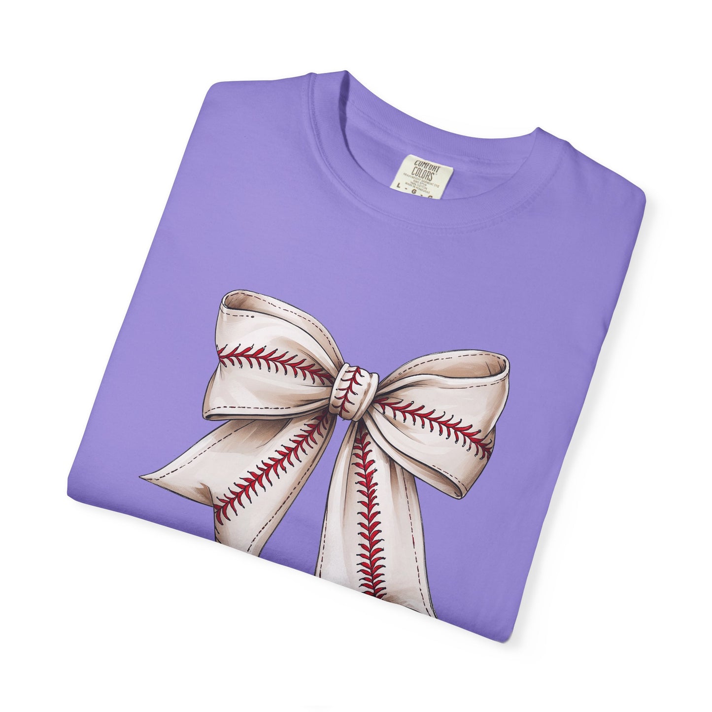 Baseball Stitch Bow T-Shirt — Cute Sports Ribbon Graphic Tee