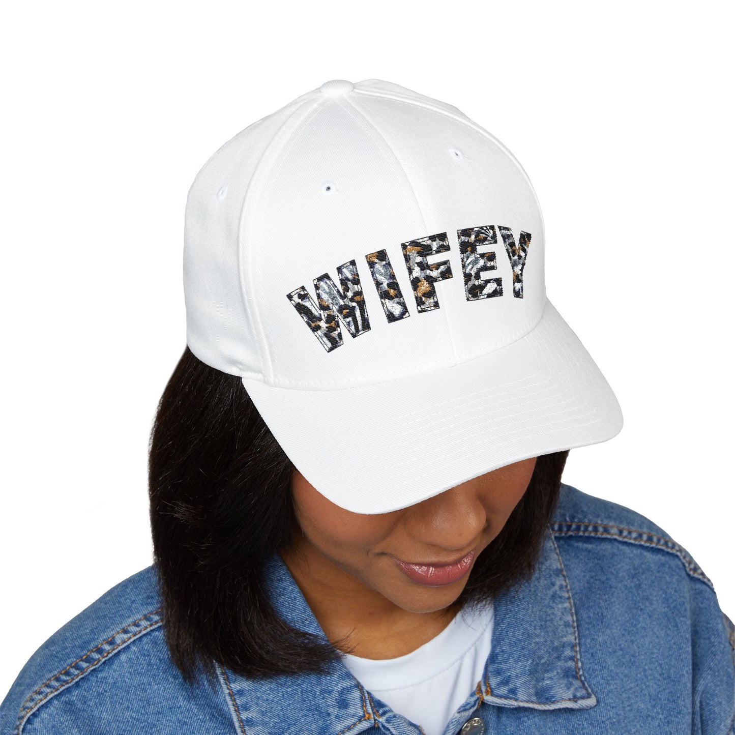 Wifey Embroidered Leopard Print Cap
