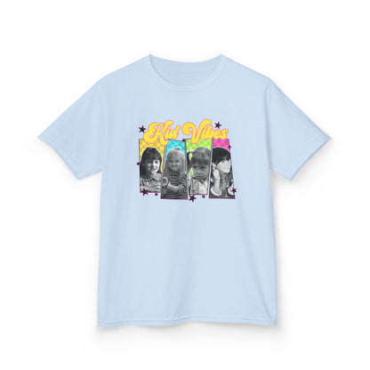 Girls Tee — Retro Rainbow ‘High Vibes’ Photo Collage