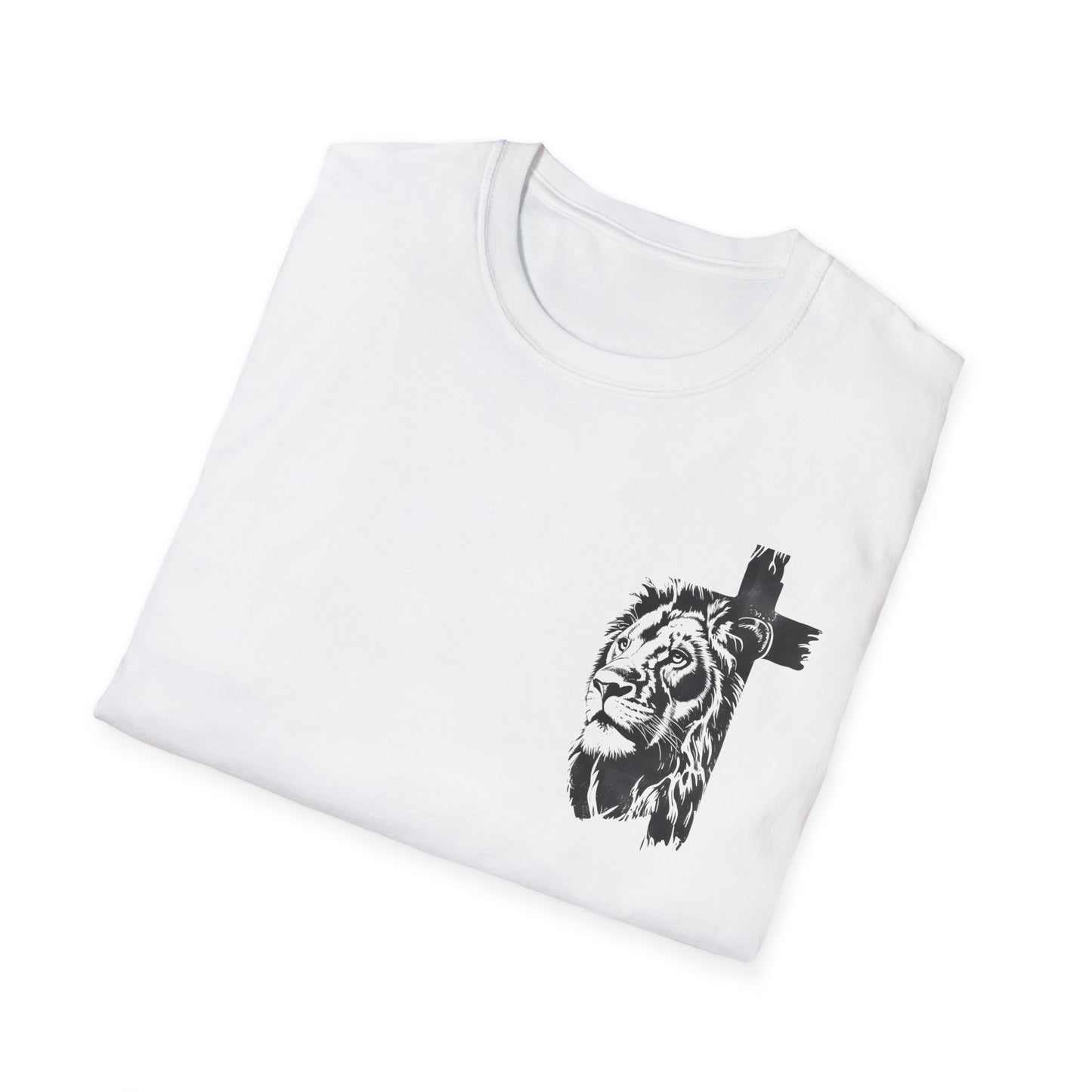 Lion & Cross Men's Faith Tee Front& Back
