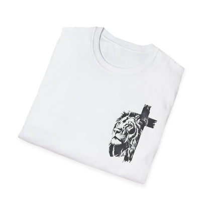 Lion & Cross Men's Faith Tee Front& Back