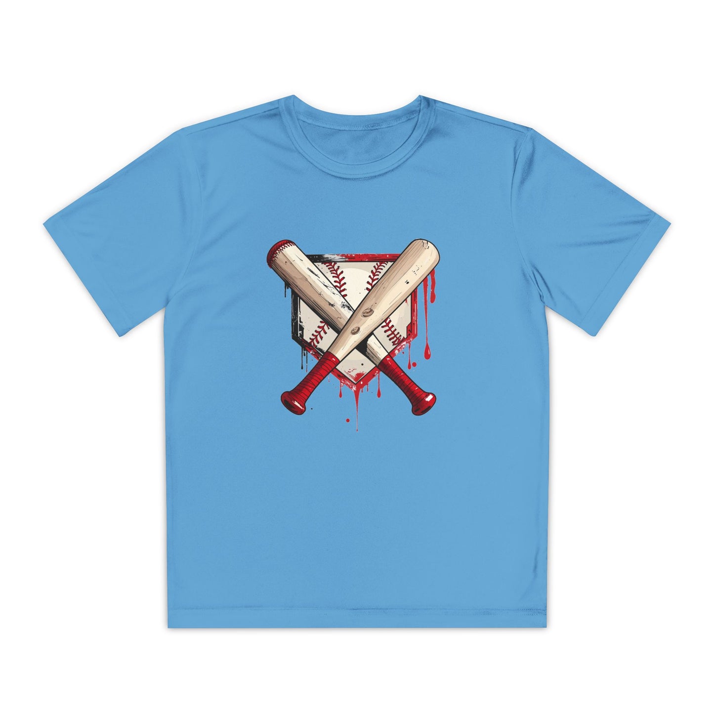 Youth Baseball Tee — Bloody Crossed Bats Graphic