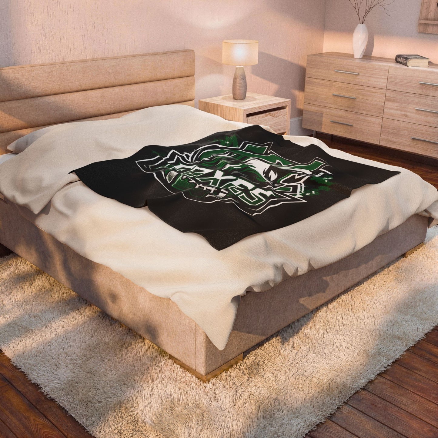 Foxes Football Velveteen Plush Blanket — Soft Team Logo Throw