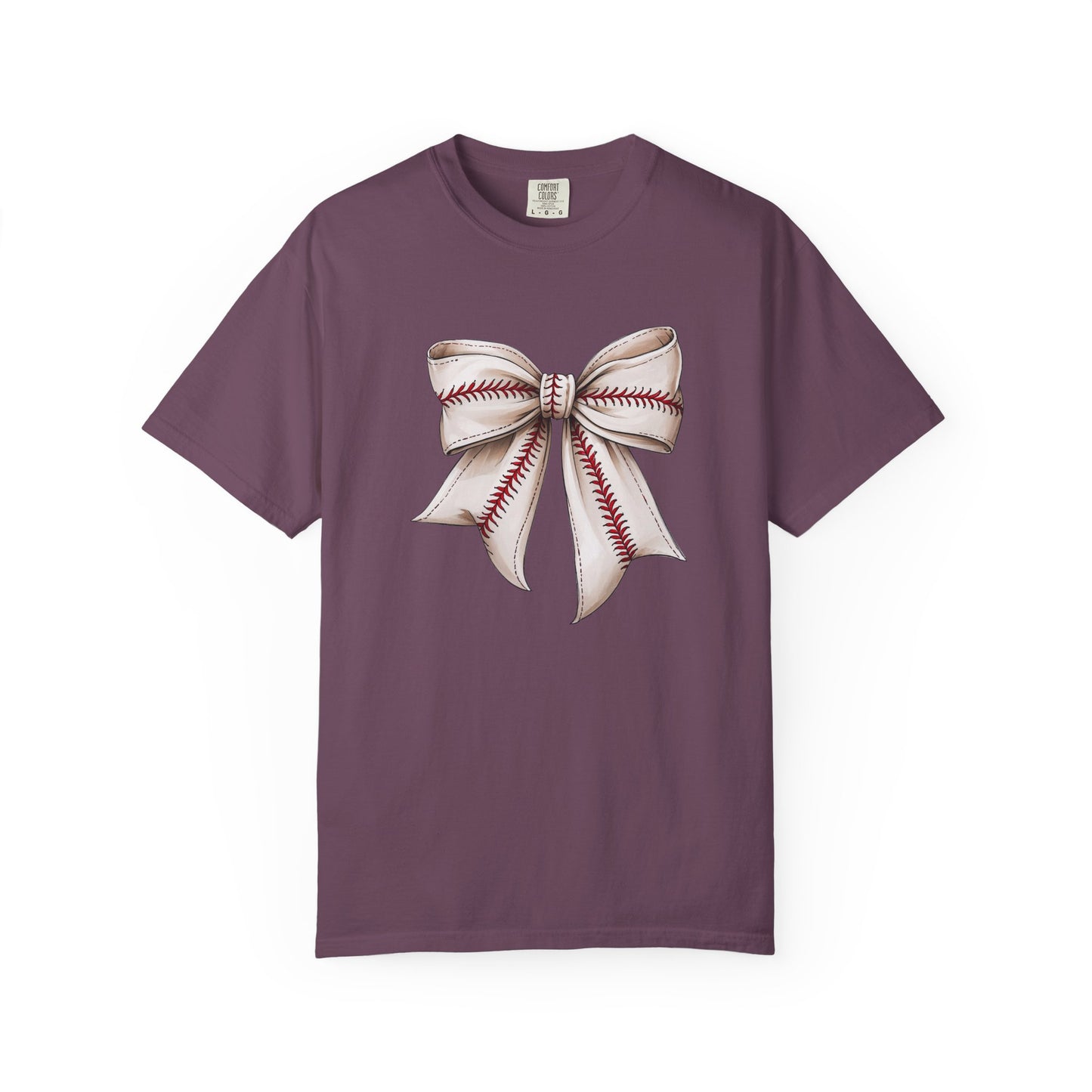 Baseball Stitch Bow T-Shirt — Cute Sports Ribbon Graphic Tee