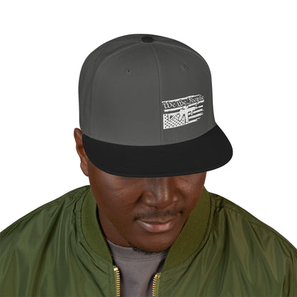 Embroidered Distressed Flag Snapback Hat
