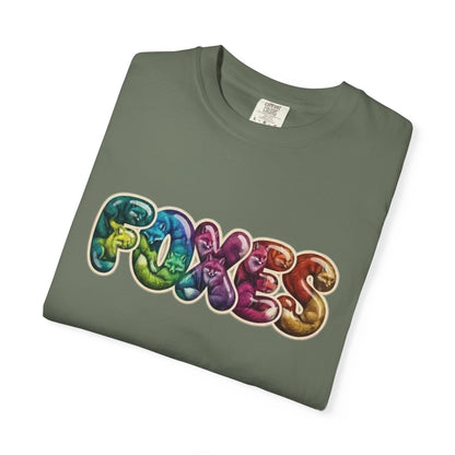 Bubble Letter Foxes Tee