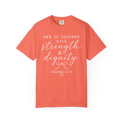Clothed with Strength and Dignity - White Writing