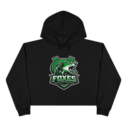 Foxes Mascot Crop Hoodie — Green Sports Team Logo