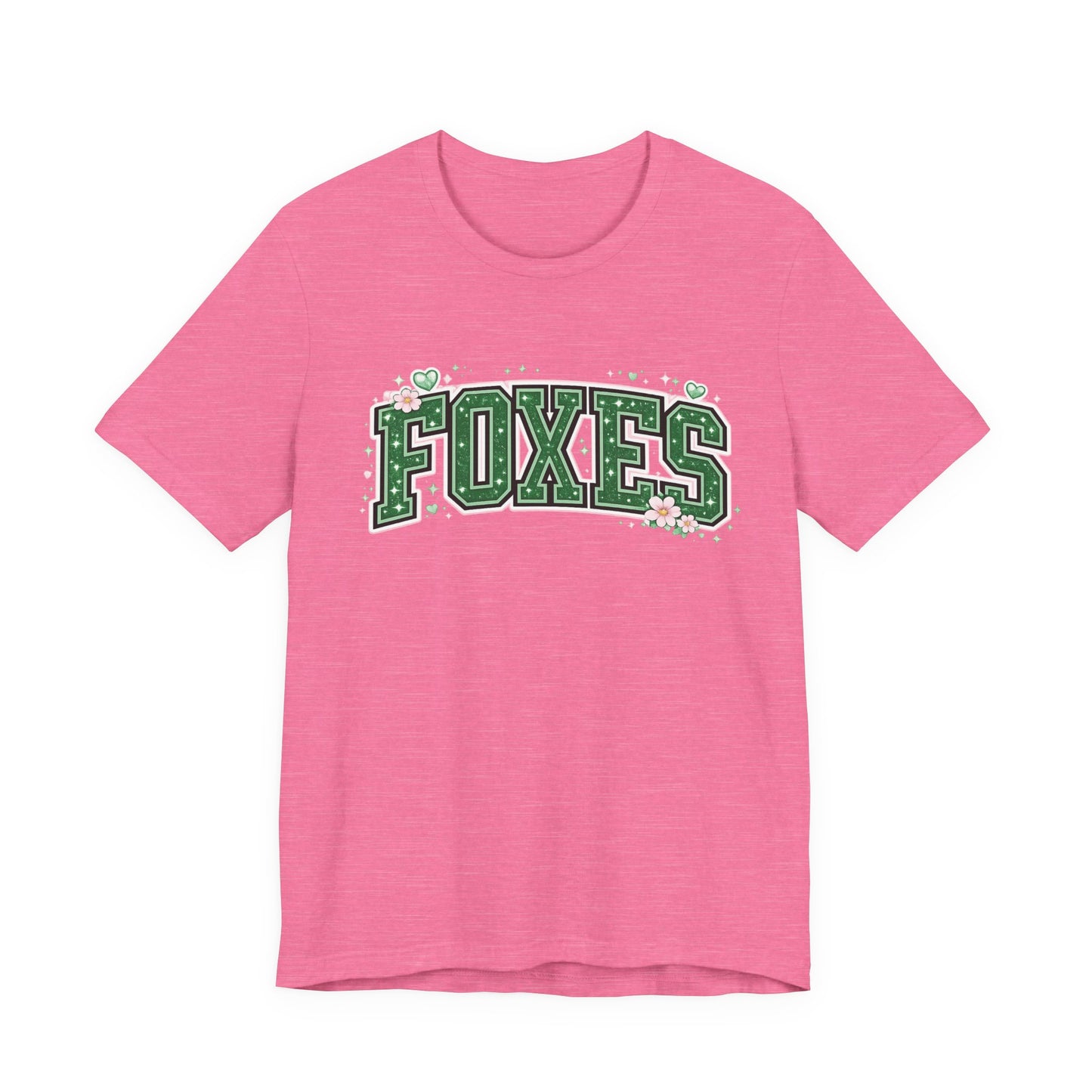 Foxes Vintage Collegiate Tee — Green Varsity Letter Graphic