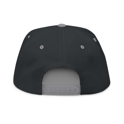 Embroidered Fish Hook Flat Bill Cap – Fishing Logo Snapback Hat
