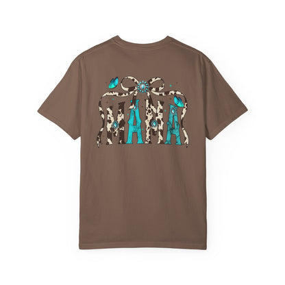 Teal Messy Hair Bun Cheetah Tee