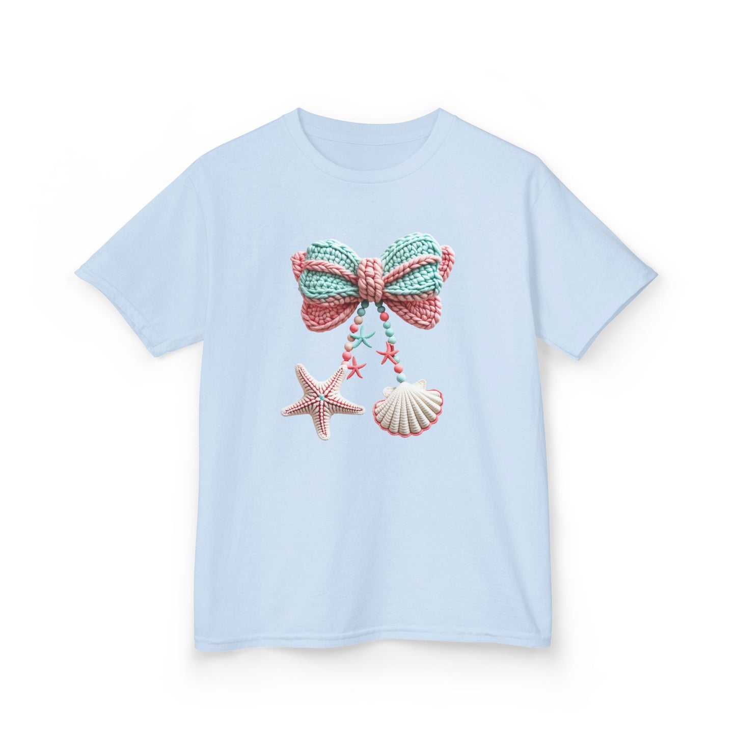 Kids Tee — Seashell Bow & Starfish Beach Graphic