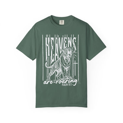 Heaven's Are Roaring Tiger Tee- Purple Writing