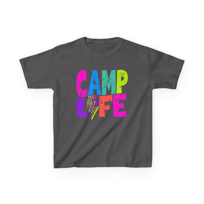 Kids T-Shirt "CAMP LIFE" Bright Rainbow Lightning Camp Tee