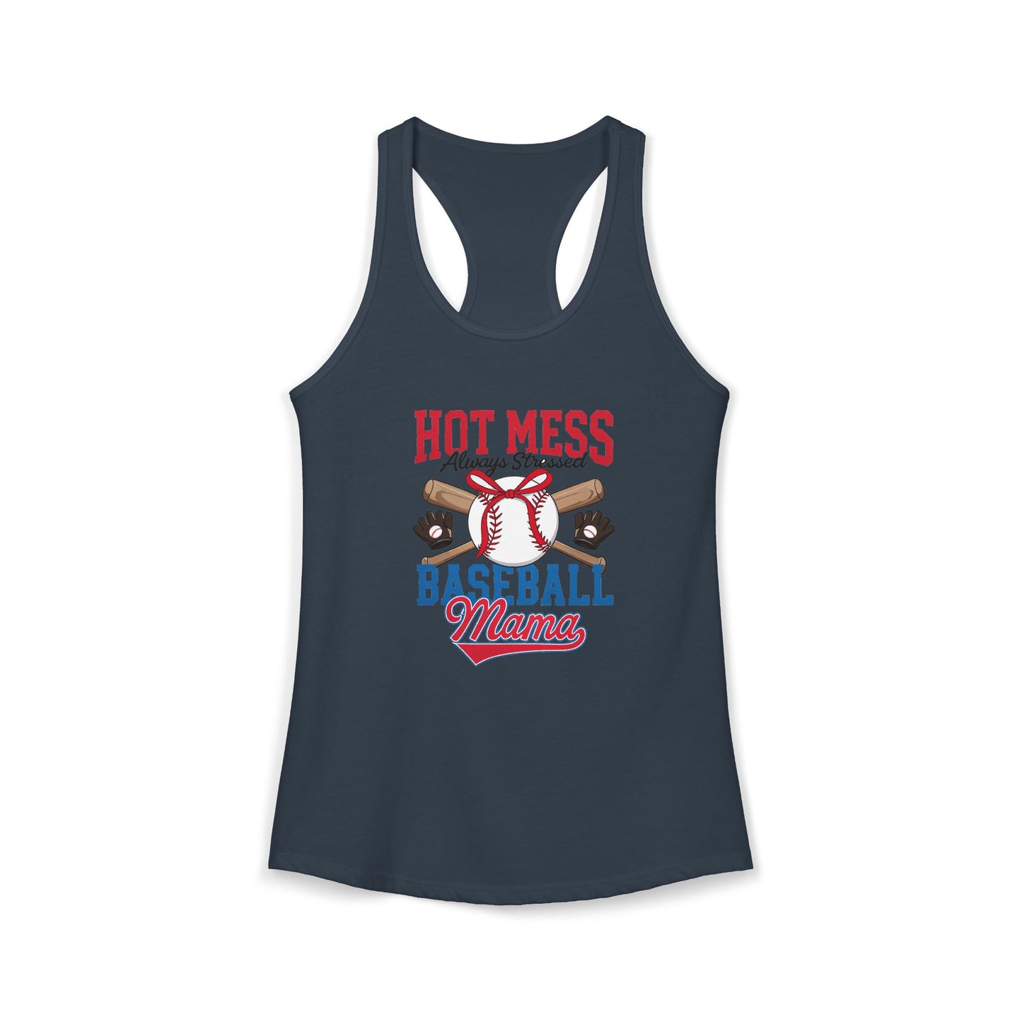 Hot Mess Baseball Mom Racerback Tank