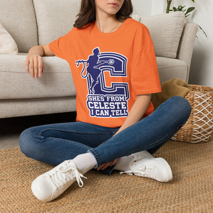 Celeste Cheer T-Shirt — "She's From Celeste I Can Tell" Graphic Tee