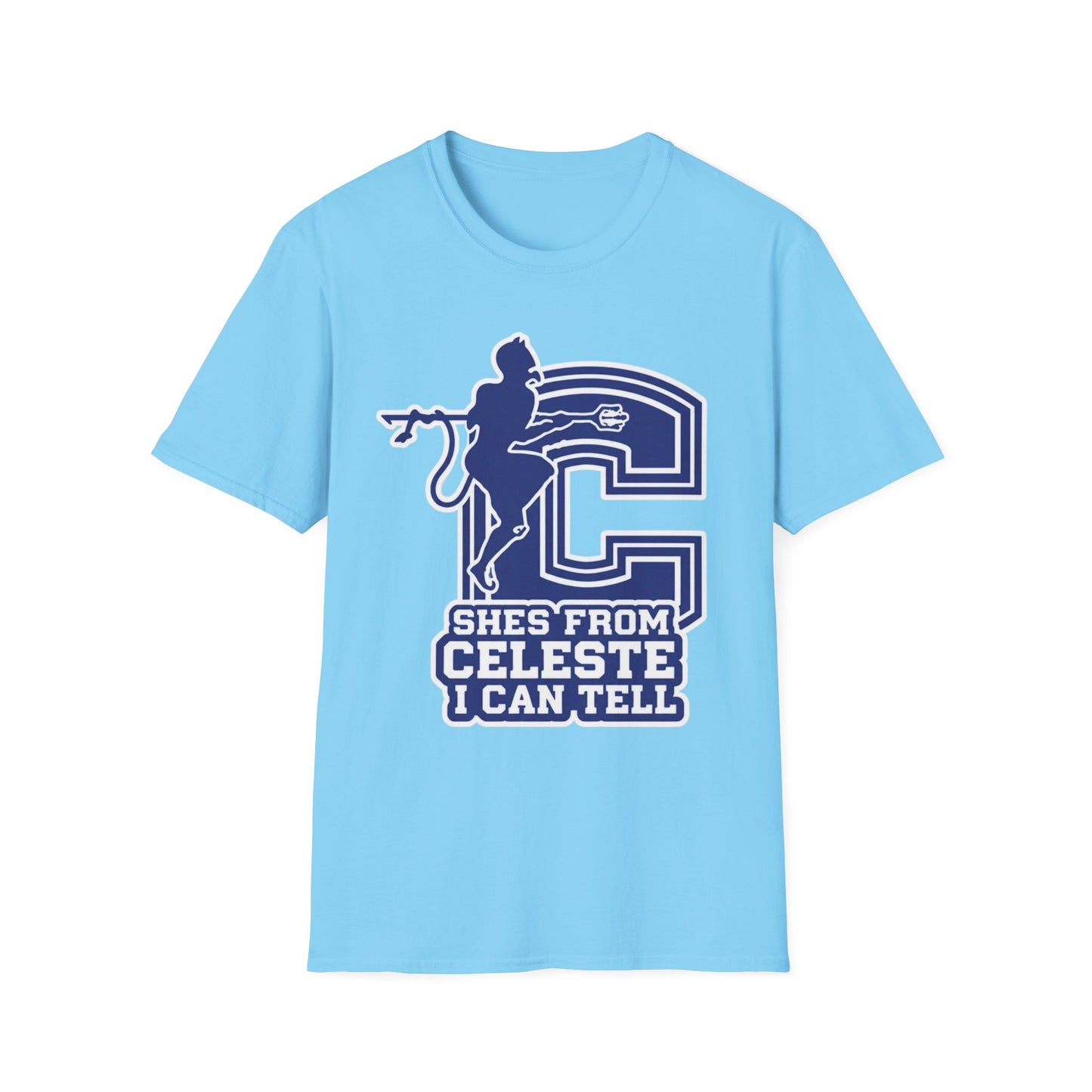 Celeste Cheer T-Shirt — "She's From Celeste I Can Tell" Graphic Tee