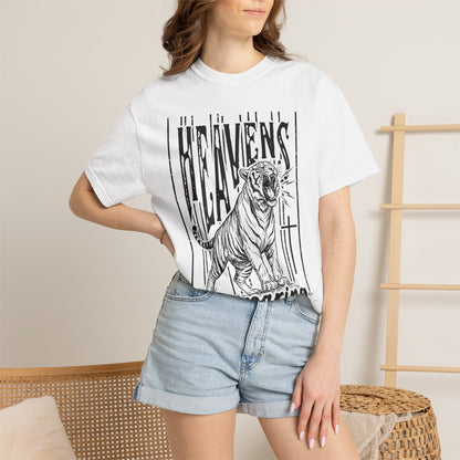 Heaven's Are Roaring Tiger Tee- Pink Writing