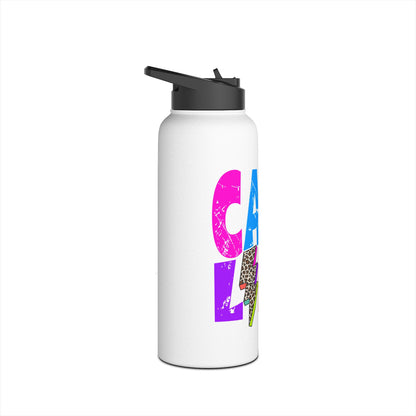 Camp Life Neon Stainless Steel Water Bottle - BLACK