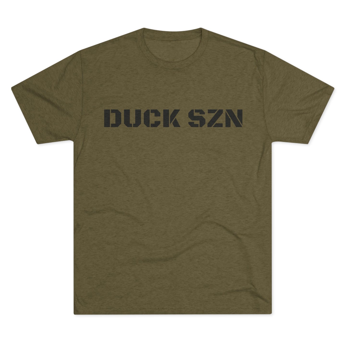 Duck SZN Tee — Camouflage Stamp Text Hunting Shirt for Duck Season