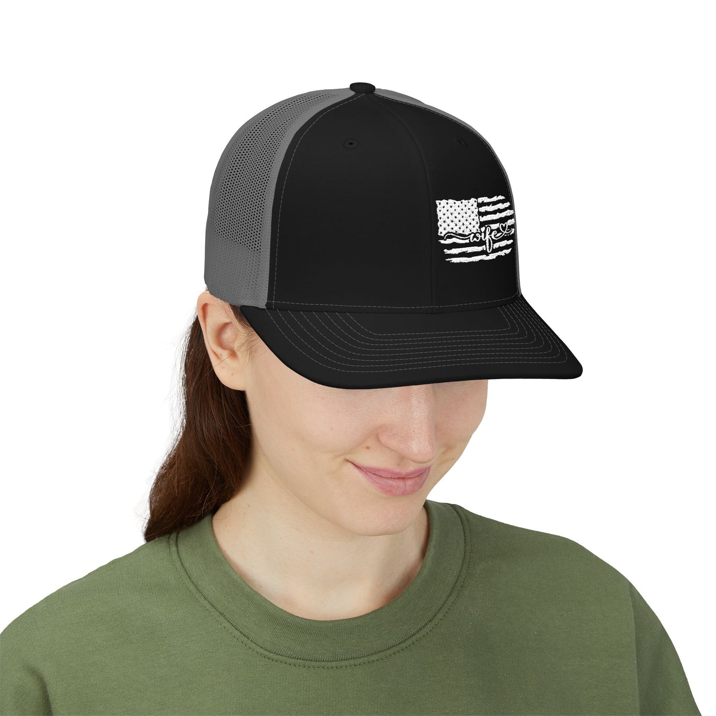 Distressed Flag Trucker Cap — Western Rodeo Snapback