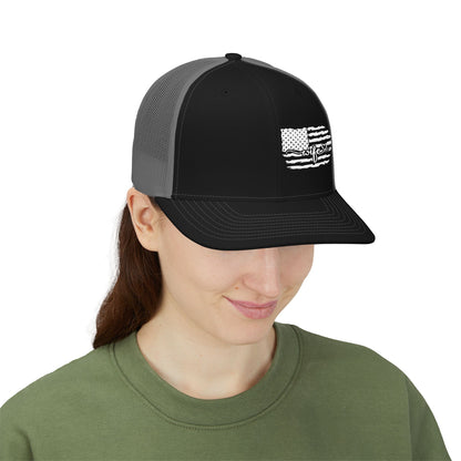 Distressed Flag Trucker Cap — Western Rodeo Snapback
