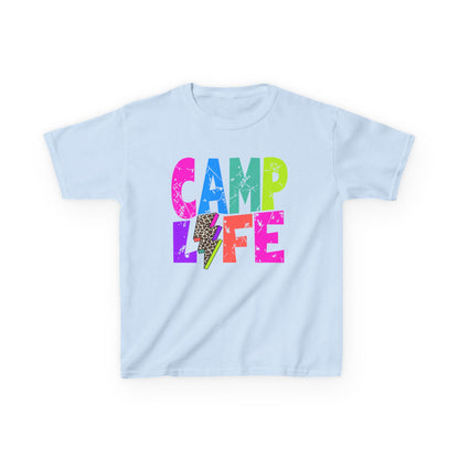 Kids T-Shirt "CAMP LIFE" Bright Rainbow Lightning Camp Tee