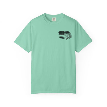 Fishing Bass T-Shirt — American Flag Bass Graphic Tee