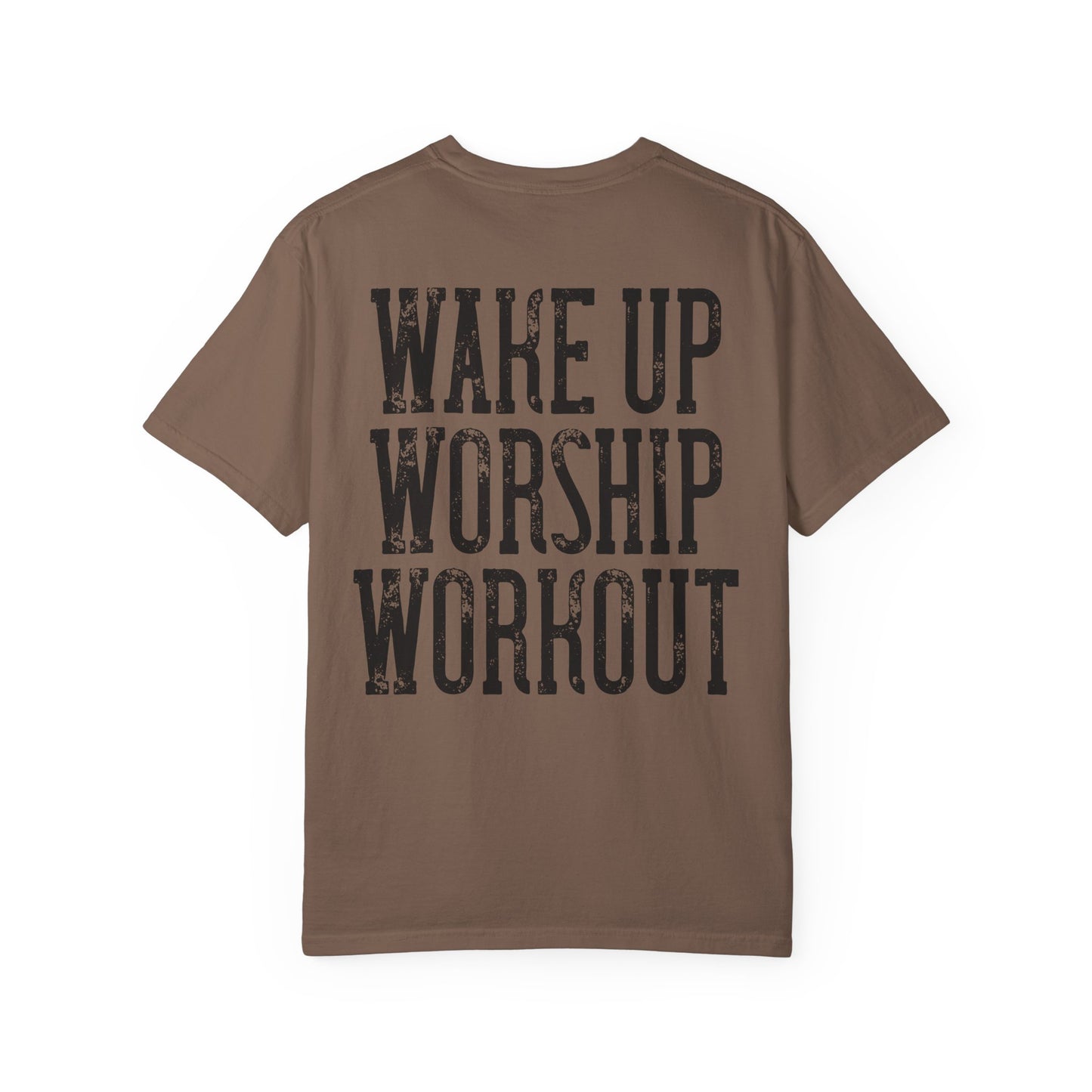 "Wake Up Worship Workout" Men's Tee - Front& Back