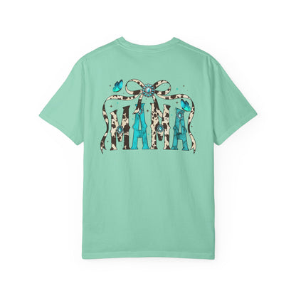 Teal Messy Hair Bun Cheetah Tee