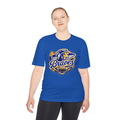 Braves Football Team Tee — Vintage Mascot Logo Moisture-Wicking Shirt