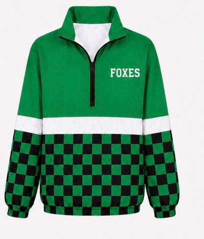 Foxes Green& Black Checkered Windbreaker