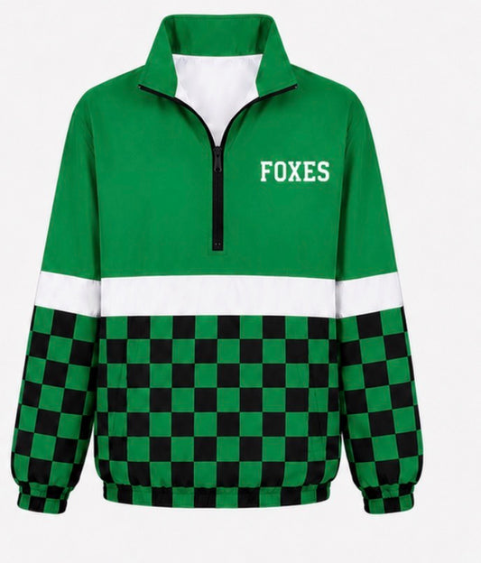 Foxes Green& Black Checkered Windbreaker